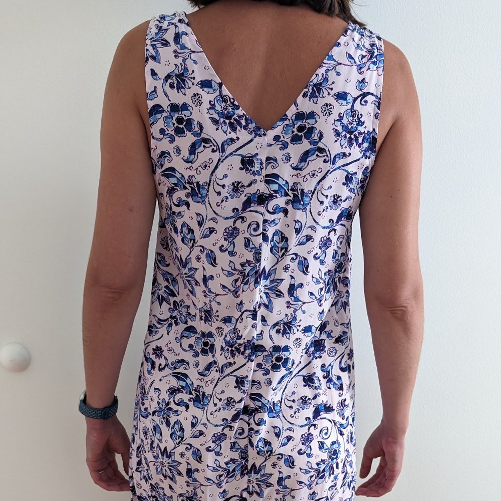 Gap Floral Shift Dress XS Extra Small Womens Pink Lilac Blue V-Neck Sleeveless - Picture 7 of 10